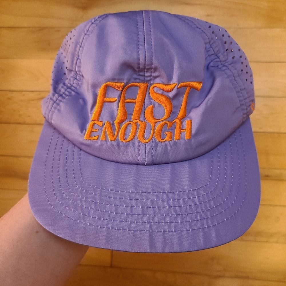 rnnr Pacer Running Hat Fast Enough Graphic Purple Orange